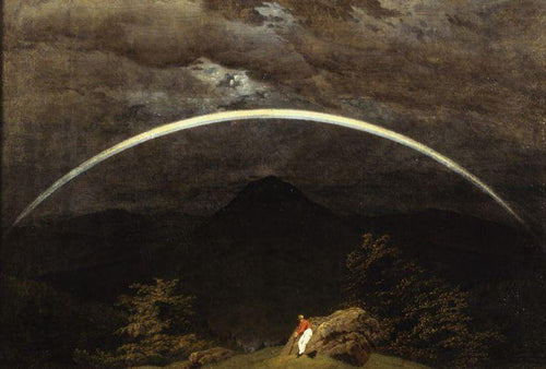 Paisagem de montanha com céu arco-íris (Caspar David Friedrich) - Reprodução com Qualidade Museu