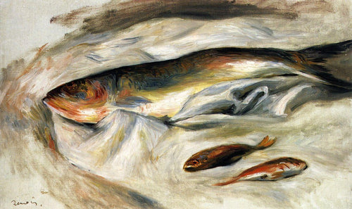 Natureza morta de peixe com dois salmonetes (Pierre-Auguste Renoir) - Reprodução com Qualidade Museu