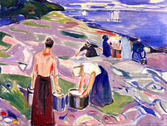 Lavando roupas à beira-mar (Edvard Munch) - Reprodução com Qualidade Museu
