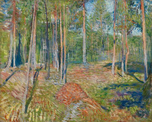 Floresta de pinheiros (Edvard Munch) - Reprodução com Qualidade Museu