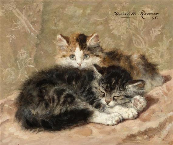 On The Watch (Henriette Ronner-Knip) - Reprodução com Qualidade Museu