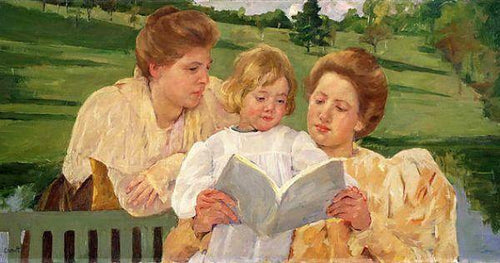 The Garden Reading (Mary Cassatt) - Reprodução com Qualidade Museu