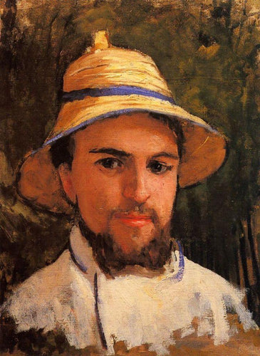 Auto-retrato com um chapéu de verão (Gustave Caillebotte) - Reprodução com Qualidade Museu