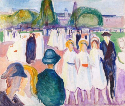 Passeio na primavera (Edvard Munch) - Reprodução com Qualidade Museu