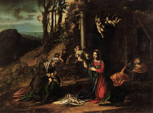 Natividade de Jesus com Santa Isabel e o menino São João - Replicarte