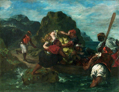 Piratas africanos sequestrando uma jovem (Eugene Delacroix) - Reprodução com Qualidade Museu