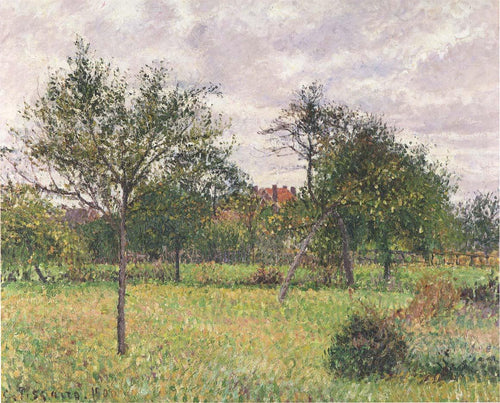 Tempo à tarde em Eragny Grey (Camille Pissarro) - Reprodução com Qualidade Museu