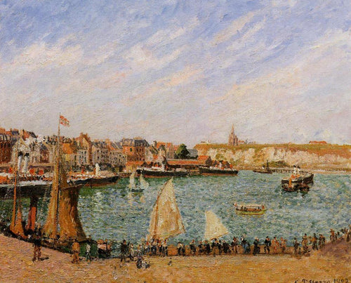 Tarde, Sol, Porto Interno, Dieppe (Camille Pissarro) - Reprodução com Qualidade Museu