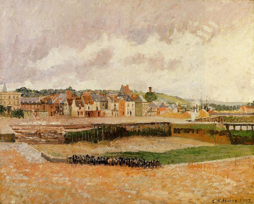Tarde, Bacia Dunquesne, Dieppe, Maré Baixa (Camille Pissarro) - Reprodução com Qualidade Museu