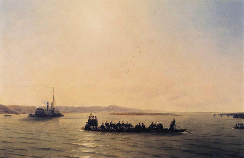 Alexandre II cruzando o Danúbio (Ivan Aivazovsky) - Reprodução com Qualidade Museu