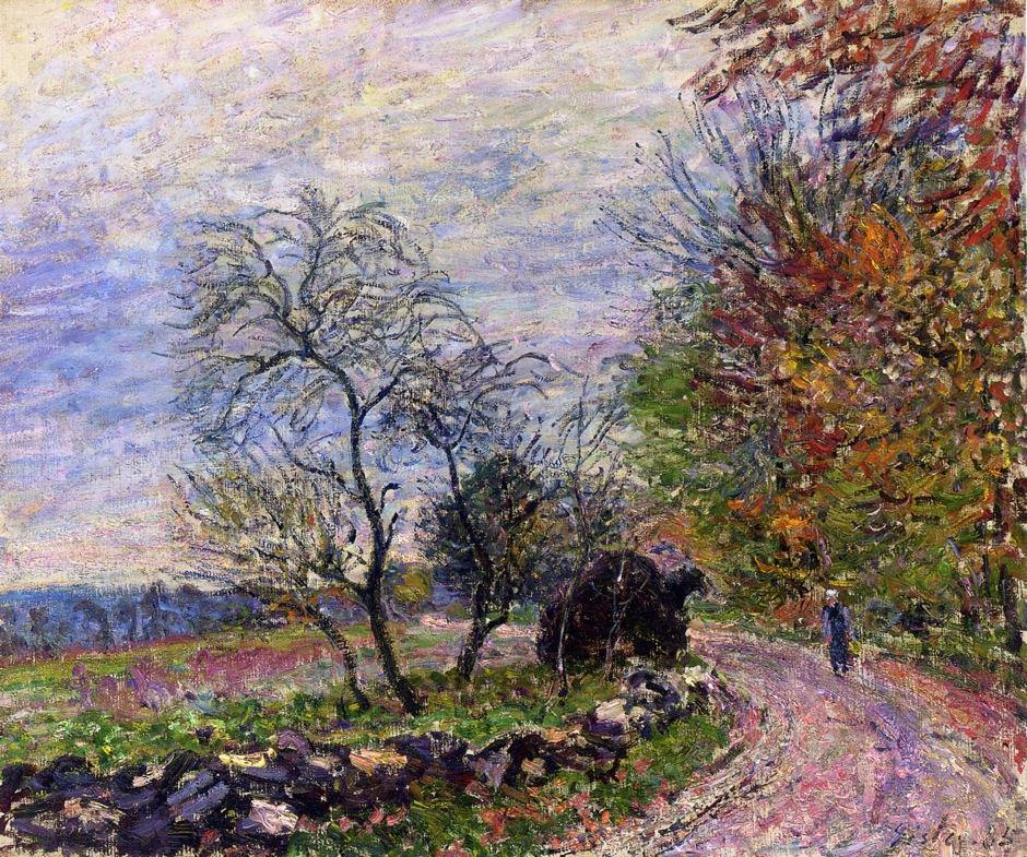 Ao longo da floresta no outono (Alfred Sisley) - Reprodução com Qualidade Museu