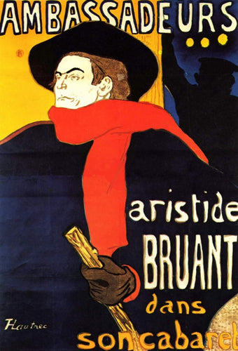 Os embaixadores Aristide Bruant em seu cabaré (Henri de Toulouse-Lautrec) - Reprodução com Qualidade Museu