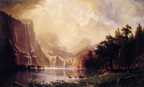 Entre as montanhas de Sierra Navada, Califórnia (Albert Bierstadt) - Reprodução com Qualidade Museu