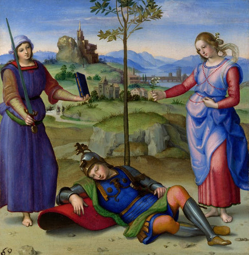 Alegoria - O sonho dos cavaleiros (Rafael) - Reprodução com Qualidade Museu
