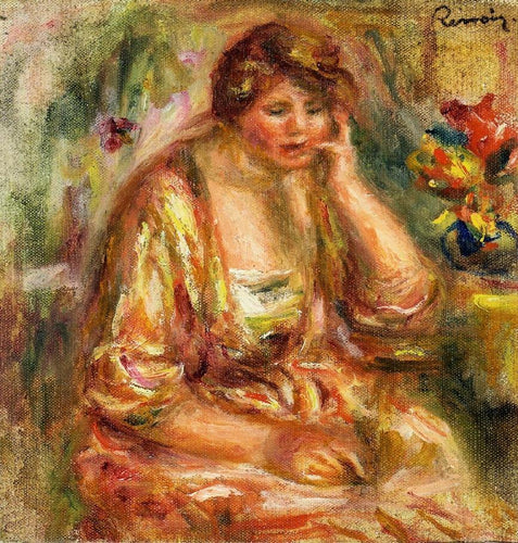 Andree em um vestido rosa (Pierre-Auguste Renoir) - Reprodução com Qualidade Museu