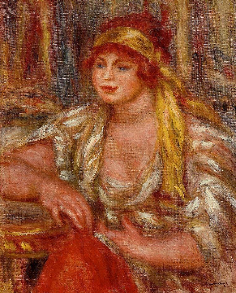 Andree em turbante amarelo e saia azul (Pierre-Auguste Renoir) - Reprodução com Qualidade Museu