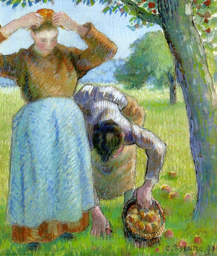 Apple Gatherers (Camille Pissarro) - Reprodução com Qualidade Museu