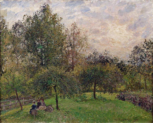 Macieiras e choupos ao sol poente (Camille Pissarro) - Reprodução com Qualidade Museu