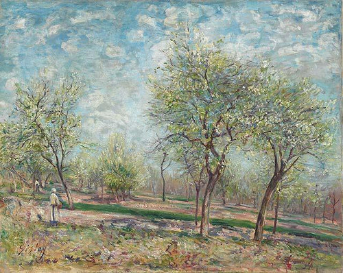 Macieiras em flor (Alfred Sisley) - Reprodução com Qualidade Museu