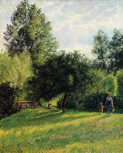 Macieiras, pôr do sol, Eragny (Camille Pissarro) - Reprodução com Qualidade Museu