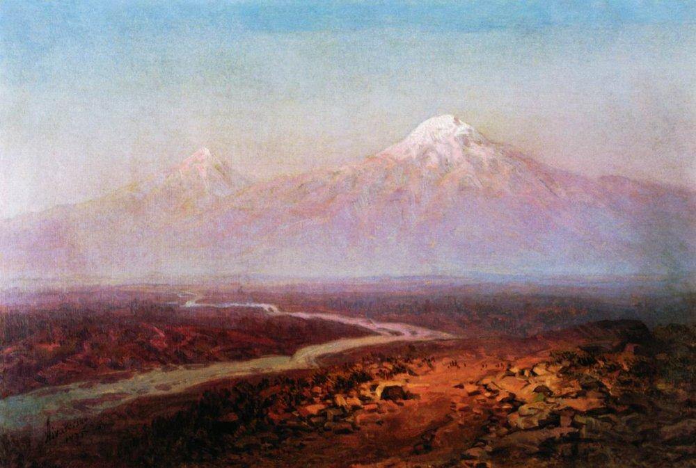 Rio Araks e Ararat (Ivan Aivazovsky) - Reprodução com Qualidade Museu