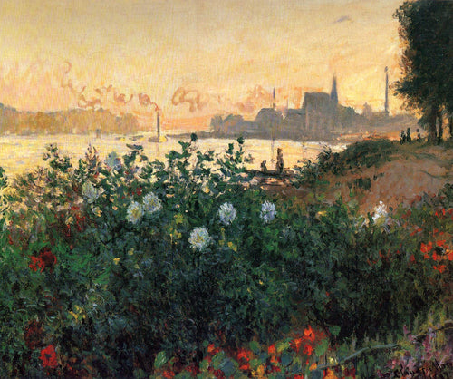 Argenteuil, flores à beira do rio (Claude Monet) - Reprodução com Qualidade Museu