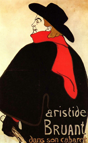Aristide Bruant em seu cabaré (Henri de Toulouse-Lautrec) - Reprodução com Qualidade Museu