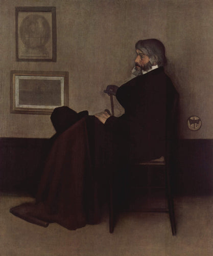 Arranjo em cinza e preto, nº 2 - Retrato de Thomas Carlyle (James Abbott McNeill Whistler) - Reprodução com Qualidade Museu