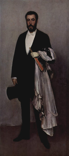Arranjo em rosa claro e preto, Retrato de Theodore Duret (James Abbott McNeill Whistler) - Reprodução com Qualidade Museu