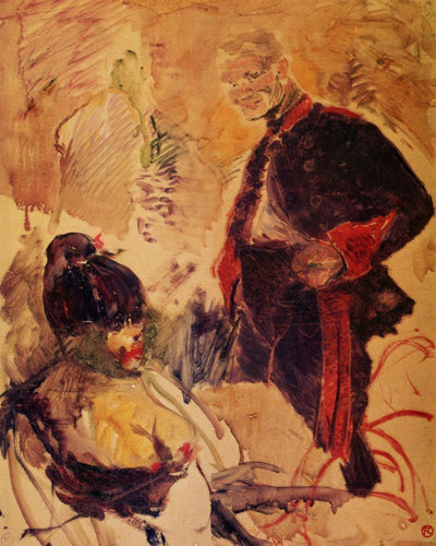 Artillerman e menina (Henri de Toulouse-Lautrec) - Reprodução com Qualidade Museu