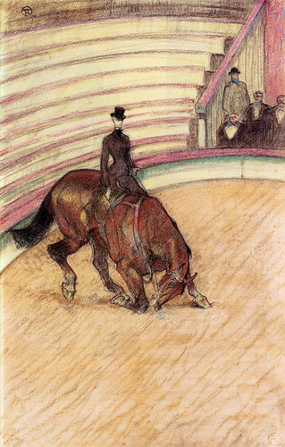 At The Circus Dressage (Henri de Toulouse-Lautrec) - Reprodução com Qualidade Museu