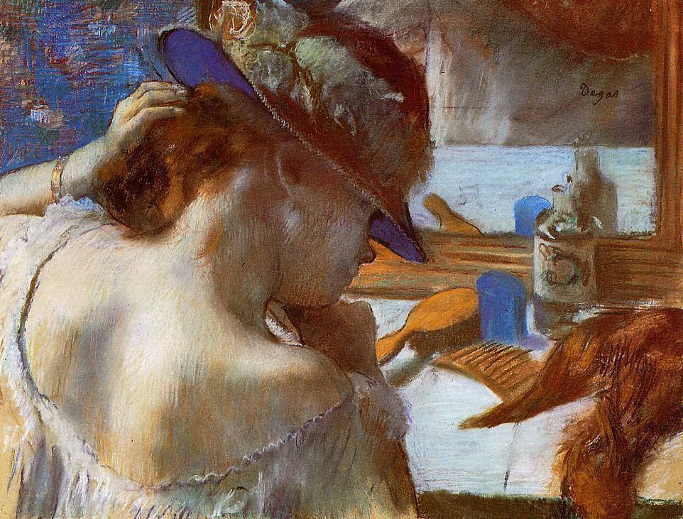 No espelho (Edgar Degas) - Reprodução com Qualidade Museu