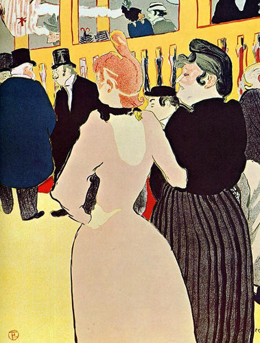 No Moulin Rouge, La Goulue com sua irmã (Henri de Toulouse-Lautrec) - Reprodução com Qualidade Museu
