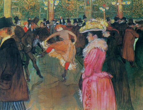 No Moulin Rouge, The Dance (Henri de Toulouse-Lautrec) - Reprodução com Qualidade Museu