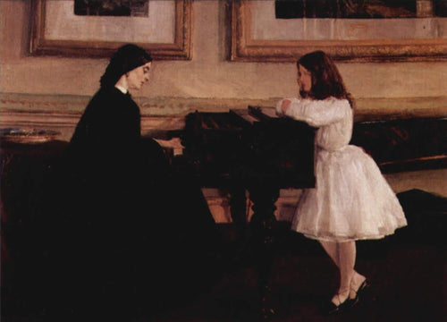 No piano (James Abbott McNeill Whistler) - Reprodução com Qualidade Museu