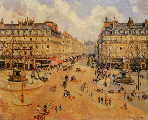 Avenue De Lopera, Morning Sunshine (Camille Pissarro) - Reprodução com Qualidade Museu