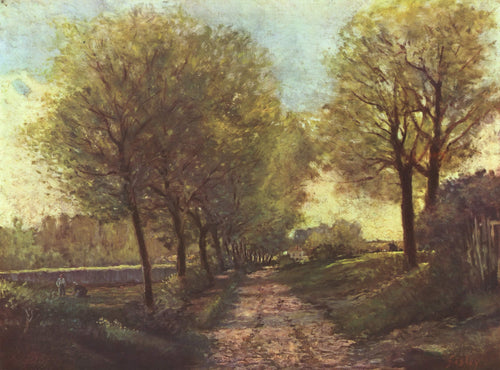 Avenida das árvores em uma pequena cidade (Alfred Sisley) - Reprodução com Qualidade Museu