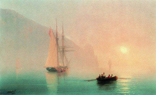 Ayu Dag em um dia de nevoeiro (Ivan Aivazovsky) - Reprodução com Qualidade Museu