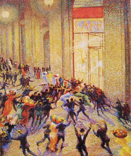 Riot In The Galleria (Umberto Boccioni) - Reprodução com Qualidade Museu