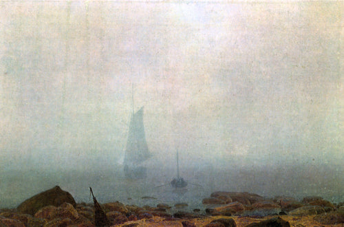 Praia do mar no nevoeiro (Caspar David Friedrich) - Reprodução com Qualidade Museu