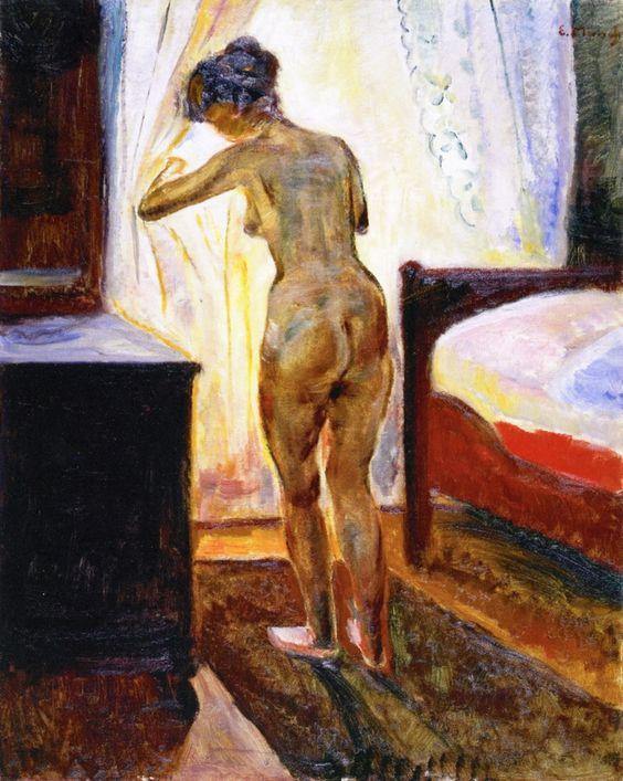 Manhã - Nu na janela (Edvard Munch) - Reprodução com Qualidade Museu
