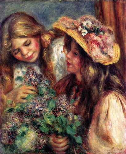 Meninas com lilases (Pierre-Auguste Renoir) - Reprodução com Qualidade Museu