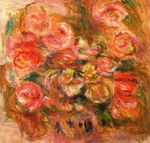 Estudo das rosas (Pierre-Auguste Renoir) - Reprodução com Qualidade Museu