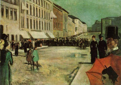 A banda militar na rua Karl Johan (Edvard Munch) - Reprodução com Qualidade Museu