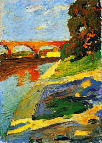 Munique - o rio Isar (Wassily Kandinsky) - Reprodução com Qualidade Museu