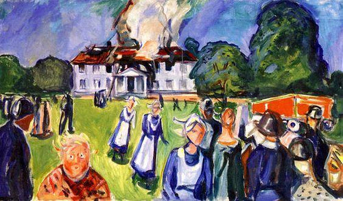 A casa está pegando fogo (Edvard Munch) - Reprodução com Qualidade Museu