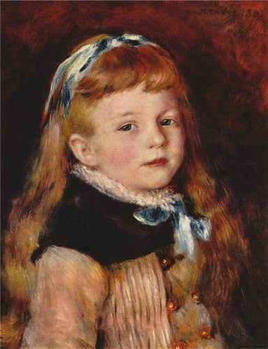 Mademoiselle Grimprel em uma fita azul (Pierre-Auguste Renoir) - Reprodução com Qualidade Museu