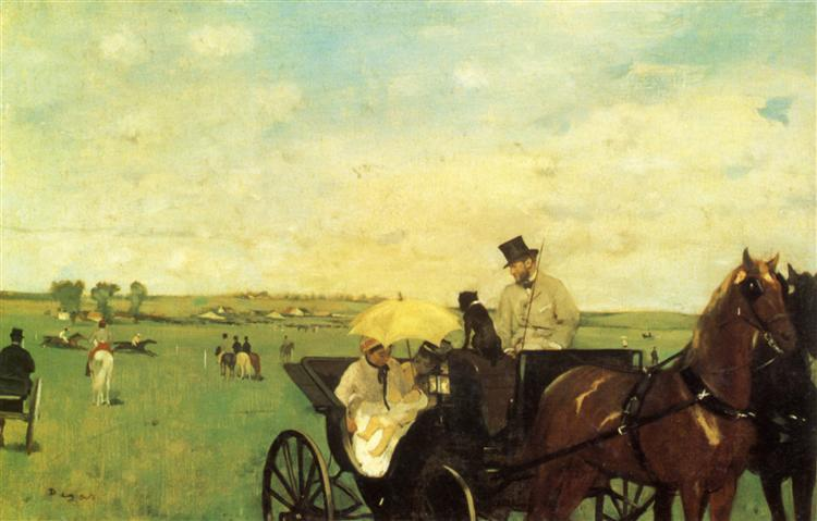Uma carruagem nas corridas (Edgar Degas) - Reprodução com Qualidade Museu