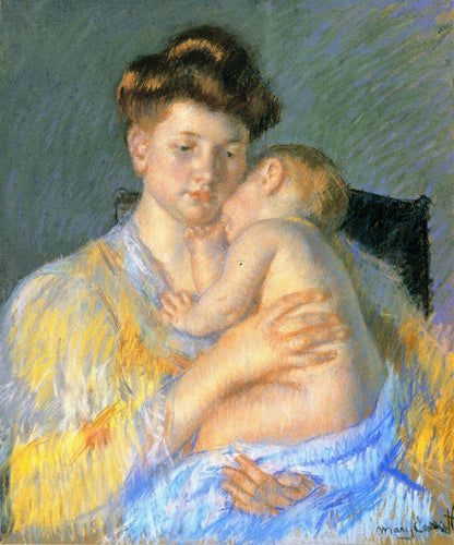 O bebê John adormecido, chupando o polegar (Mary Cassatt) - Reprodução com Qualidade Museu