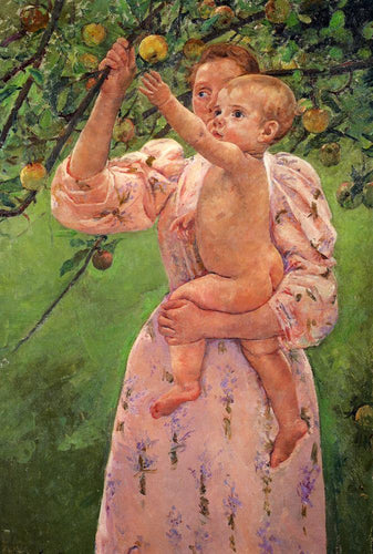 Bebê alcançando uma maçã (Mary Cassatt) - Reprodução com Qualidade Museu